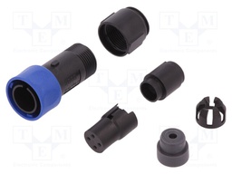 Connector: circular; plug; female; PIN: 4; w/o contacts; for cable