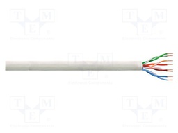 Wire; U/UTP; 4x2x23AWG; 6; wire; CCA; PVC; grey; 305m; Øcable: 6mm