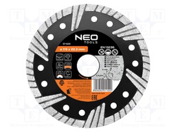 Cutting diamond wheel; Ø: 115mm; turbo; Holder: assembly hole
