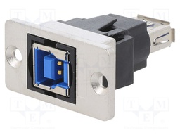 Adapter; USB A socket,USB B socket; SLIM; USB 3.0; gold-plated