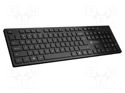 Keyboard; HERRING; black; USB A plug; wireless,slim,US layout
