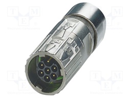 Connector: M17; plug; M17 PRO; PIN: 7; 630V; 14A; IP67; 6+PE; crimped
