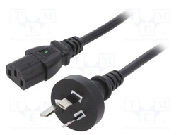 Cable; AS/NZS 3112 (I) plug,IEC C13 female; PVC; 1.8m; black