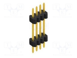 Connector: pin strips; pin header; male; PIN: 4; 1.27mm; THT; 1x4
