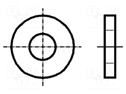 Washer; round; M5; D=15mm; h=2mm; steel; Plating: zinc; DIN: 7349
