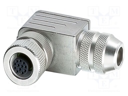 Connector: M12; plug; PIN: 12; 30V; angled; IP67; soldering; A code