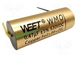 Capacitor: polypropylene; 100nF; ±5%; Ø25x21mm; Leads: axial; THT