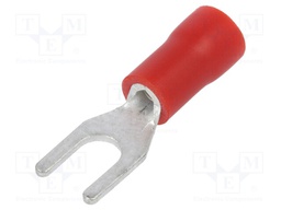 Fork terminal; M3,5; Ø: 3.7mm; 0.5÷1mm2; crimped; for cable; red