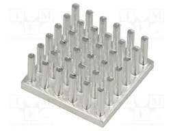 Heatsink: extruded; grilled; natural; L: 22mm; W: 22mm; H: 10mm; plain