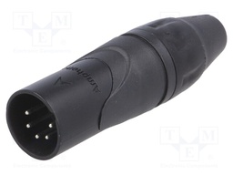 Plug; XLR; male; PIN: 5; straight; for cable; soldering; 133V; 7.5A