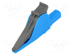 Crocodile clip; 36A; blue; Grip capac: max.32mm; Socket size: 4mm