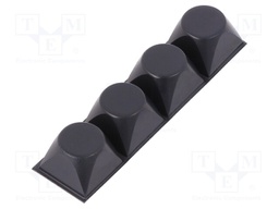 Self-adhesive foot; H: 13.2mm; black; polyurethane