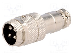 Plug; microphone; male; PIN: 4; for cable; straight