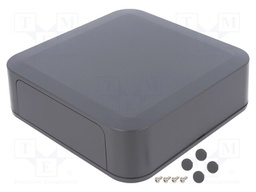 Enclosure: with panel; PF; X: 200mm; Y: 200mm; Z: 60mm; ABS; dark grey