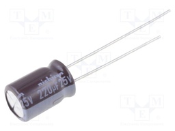 Capacitor: electrolytic; low impedance; THT; 220uF; 25VDC; ±20%
