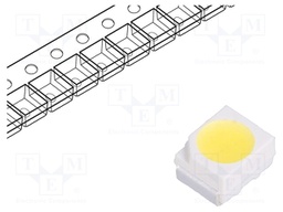 LED; SMD; 3528,PLCC2; white cold; 1800÷3550mcd; 6500(typ)K; 120°