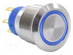 Switch: vandal resistant; DPDT; 3A/250VAC; IP67; ON-(ON); blue