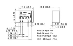 Converter: DC/DC; 2W; Uin: 4.5÷5.5VDC; Uout: 5VDC; Iout: 400mA; PCB