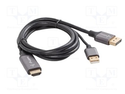 Cable; DisplayPort plug,HDMI plug,USB A plug; PVC; 1m; black
