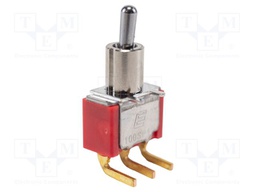 Switch: toggle; Pos: 2; SPDT; ON-ON; 0.02A/20VAC; 0.02A/20VDC; THT
