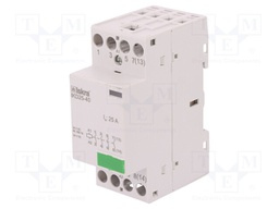 Contactor: 4-pole installation; NO x4; 24VAC; 24VDC; 25A; DIN; IKD