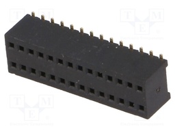 Socket; pin strips; female; PIN: 28; straight; 1.27mm; SMT; 2x14