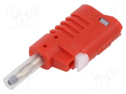 Plug; 4mm banana; 36A; 30VAC; 60VDC; red; 58.6mm; nickel plated