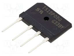 Bridge rectifier: single-phase; 15A; flat; THT