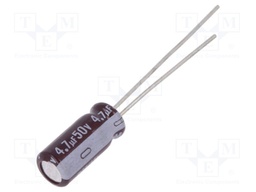 Capacitor: electrolytic; low impedance; THT; 4.7uF; 50VDC; Ø5x11mm