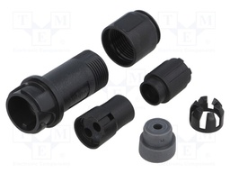Connector: circular; plug; female; PIN: 2; w/o contacts; for cable