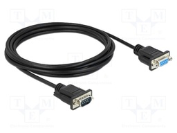 Cable; D-Sub 9pin socket,D-Sub 9pin plug; PVC; Len: 3m; black
