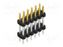 Connector: pin strips; pin header; male; PIN: 12; 2mm; THT; 2x6; 100V
