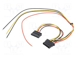 Cable: mains; Molex female,wires,SATA female; 0.4m