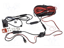 Rear view camera; 115°; black; 12VDC,24VDC; Kit: camera; screw