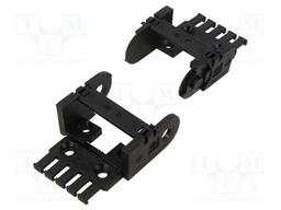 Mounting holder; with tiewrap plates; for cable chain; Teeth: 5