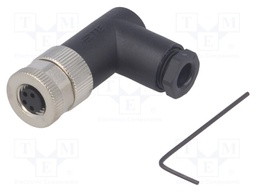 Connector: M8; female; PIN: 4; angled 90°; unshielded; for cable