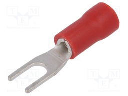 Fork terminal; M3; Ø: 3.2mm; 0.5÷1mm2; crimped; for cable; red