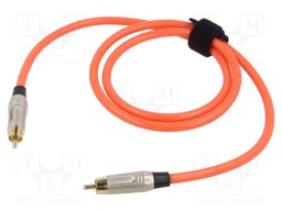 Cable; RCA plug,both sides; 1m; Plating: gold-plated; orange