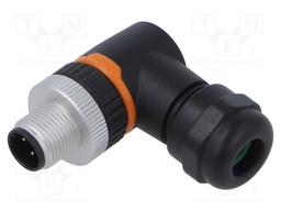 Connector: M12; plug; PIN: 4; male; D code-Ethernet; for cable; IP67