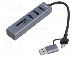 Hub USB; microSD,SD,USB A socket x3,USB A plug,USB C plug