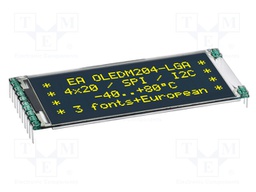 Display: OLED; alphanumeric; 20x4; Window dimensions: 50x20mm