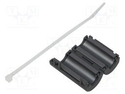 Ferrite: two-piece; on round cable; A: 36mm; B: 32mm; C: 9mm