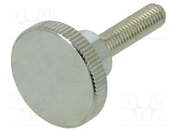 Knob; Ø: 20mm; Ext.thread: M5; 20mm; H: 11.5mm; steel; knurled