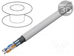 Wire; RS485; 2x2x24AWG; stranded; Cu; LSZH; white; 305m; CPR: Dca