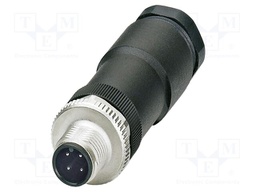 Connector: M12; plug; PIN: 4; 250V; straight; IP67; screw terminal