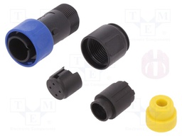 Connector: circular; plug; male; PIN: 4; w/o contacts; for cable