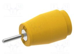 Connector: 4mm banana; socket; 25A; yellow; nickel plated; 32mm