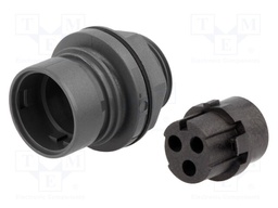 Connector: circular; socket; female; PIN: 3; w/o contacts; UL94V-0
