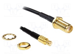 Cable; 200mm; MCX male,SMA female; black; Øcable: 2.8mm; 50Ω