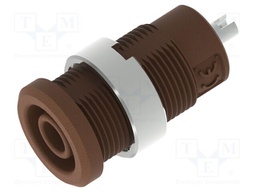 Connector: 4mm banana; socket; brown; soldered; insulated